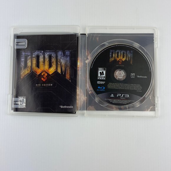 Doom 3 PS3 BFG Edition Video Game 2012 Case Booklet Disc Rated Mature - Picture 6 of 7